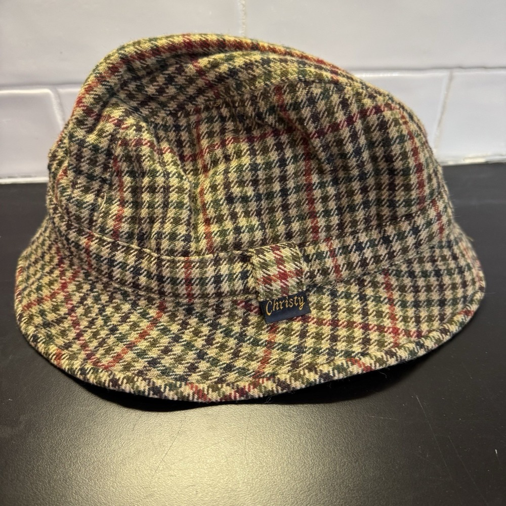Christys & Co‎ London Plaid Fedora Trilby Derby Hat Vintage